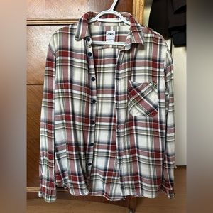 Zara oversized M plaid shirt